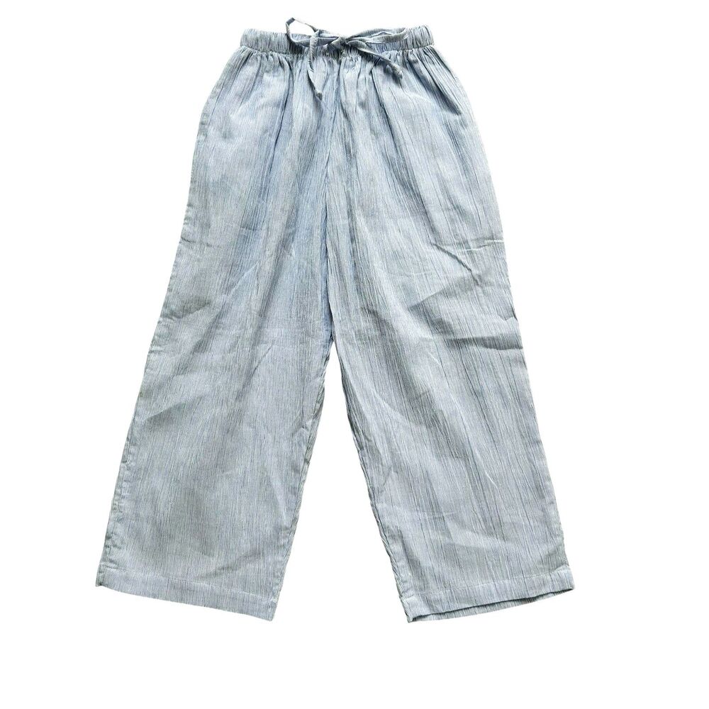 Vintage Mulberribush Cotton Pinstripe Blue Cotton Pants USA Drawstring Sz 5